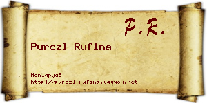 Purczl Rufina névjegykártya